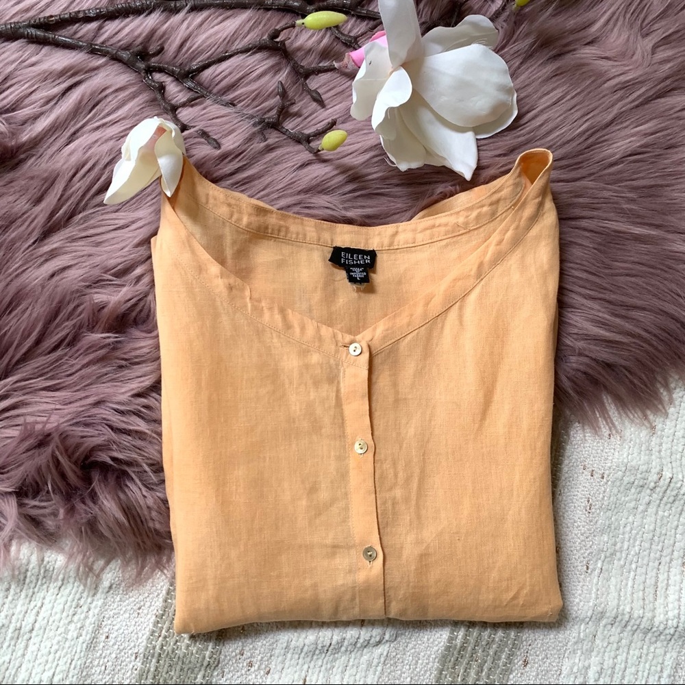 Eileen Fisher Orange Button Down Shirt